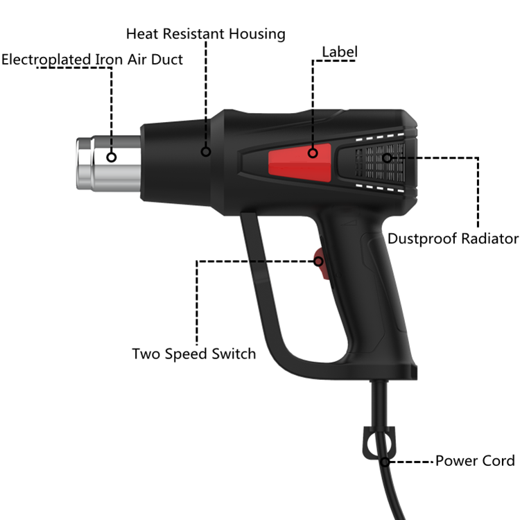 Zhejiang Tianyu industry Co. Ltd Supplier Factory Manufacturer Manufacture and Sale Hand Held 1400 W Hot Air Gun TQR-85C Series Heat Gun 浙江天宇实业有限公司供给厂制造商制造和销售手持式1400w热风枪TQR-85C系列热风枪