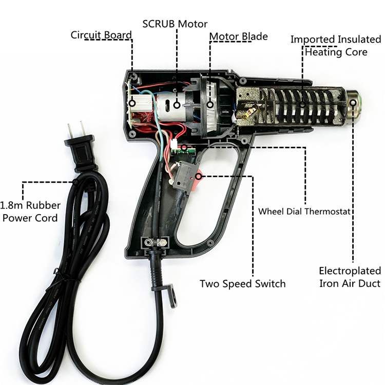 Zhejiang Tianyu industry Co. Ltd Supplier Factory Manufacturer Produce and Supply Professional 1600W Hot Air Gun 60-600℃ Wheel Dial Thermostat Adjustable Heating Temperature TQR-83B Dual Air Volume Setting Heat Gun Zhejiang Tianyu industry Co. Ltd Supplier Factory Manufacturer Produce and Supply Professional 1600W Hot Air Gun 60-600℃ Wheel Dial Thermostat Adjustable Heating Temperature TQR-83B Dual Air Volume Setting Heat Gun