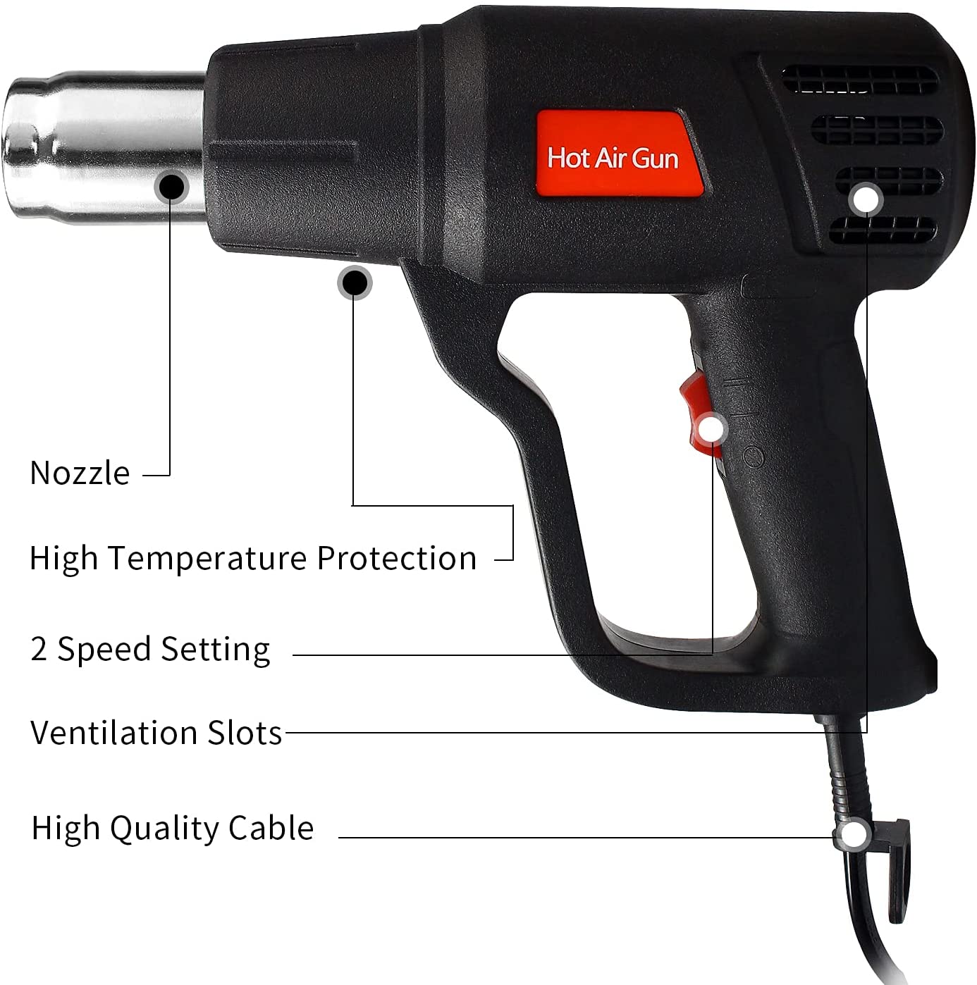 Zhejiang Tianyu industry Co. Ltd Supplier Factory Manufacturer Making and Selling Heat Gun Dual Temperature 300℃ & 500℃ Controls and Dual Airflow Controls 250 L/min & 500 L/min Setting 1400W Hot Air Wind Blower TQR-85A1 Hot Air Gun Zhejiang Tianyu industry Co. Ltd Supplier Factory Manufacturer Making and Selling Heat Gun Dual Temperature 300℃ & 500℃ Controls and Dual Airflow Controls 250 L/min & 500 L/min Setting 1400W Hot Air Wind Blower TQR-85A1 Hot Air Gun